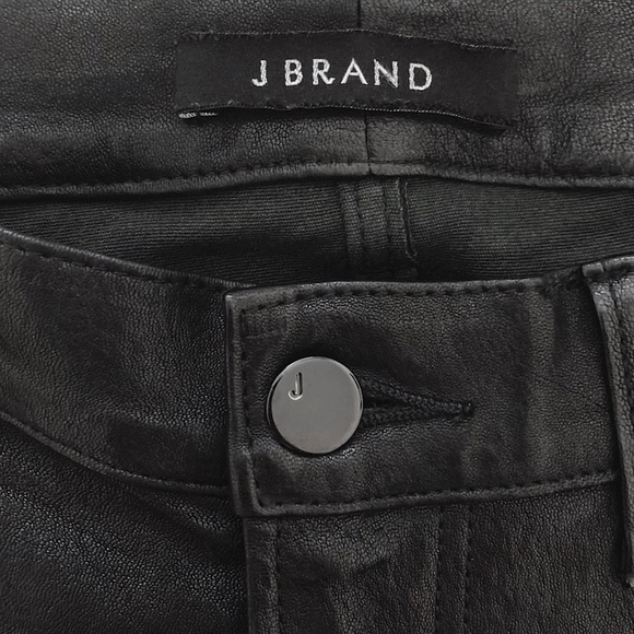 J BRAND L8001 Genuine Lamb Leather Skinny Jeans with Ankle Zippers - Picture 7 of 16